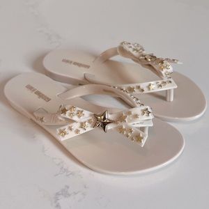 Mini Melissa Flip Flops NWT in Cream
